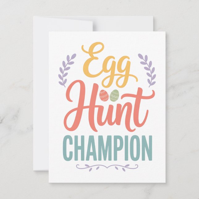 Funny Egg Hunt Champion Easter Card (Front)