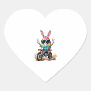 Funny Egg Motorbike Heart Sticker