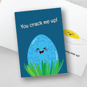 Funny Egg Pun Card You Crack Me Up Sunny Side Up