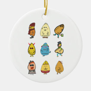 Funny Egg Puns Ceramic Tree Decoration