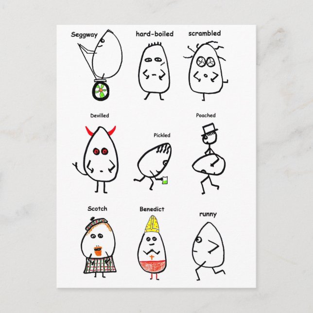 Funny Egg Puns Postcard (Front)
