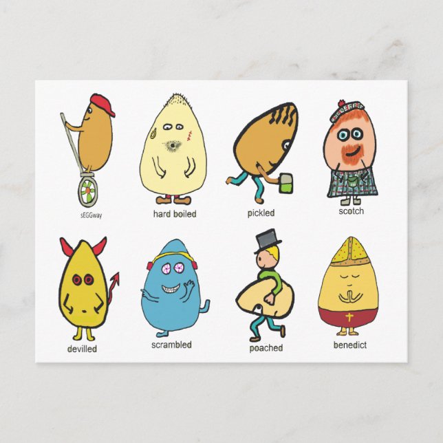 Funny Egg Puns Postcard (Front)