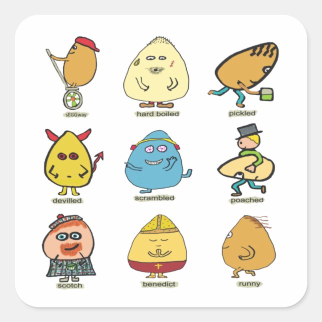 Funny Egg Puns Square Sticker (Front)