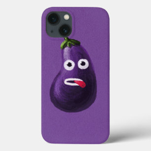 Funny Eggplant Cartoon Character Cute Vegetable iPhone 13 Case