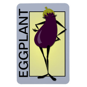 FUNNY EGGPLANT LADY RECTANGULAR PHOTO MAGNET