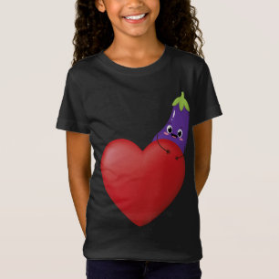 Funny Eggplant With Big Heart Fruit Vegetable Vega T-Shirt