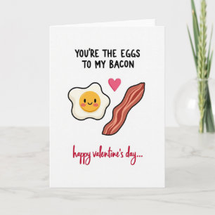Funny Eggs Bacon Valentines Day Card