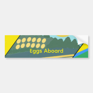 Funny Eggs Crossing the Road Bumper Sticker