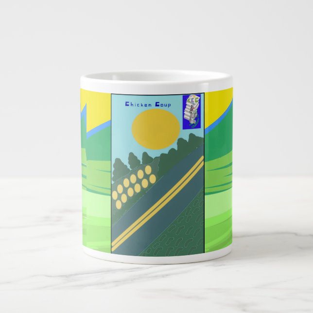 Funny Eggs Crossing the Road Large Coffee Mug (Front)