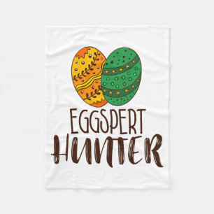 Funny Eggspert Hunter Easter Pun Saying Humorous B Fleece Blanket