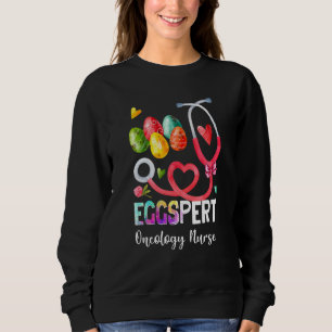 Funny Eggspert Oncology Nurse Bunny Stethoscope Ea Sweatshirt