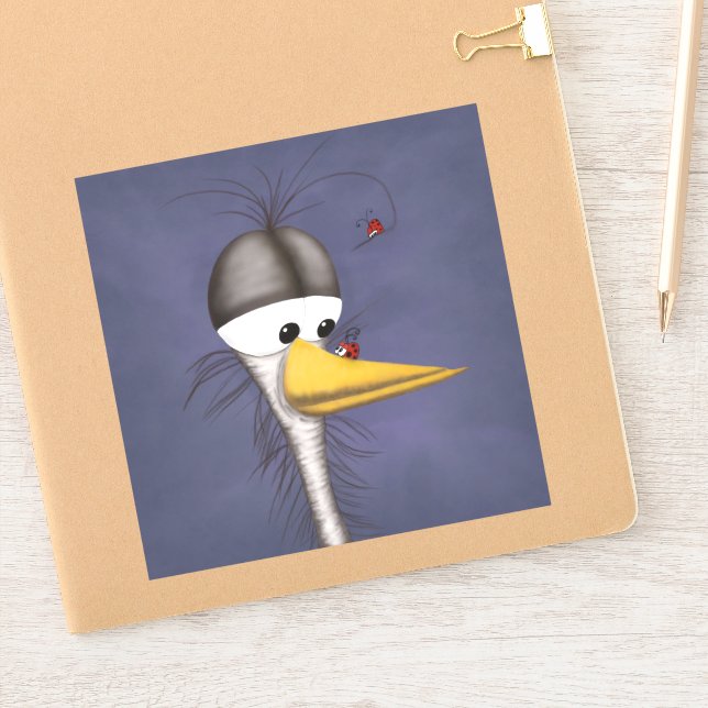 Funny Egret Cartoon (Notebook)