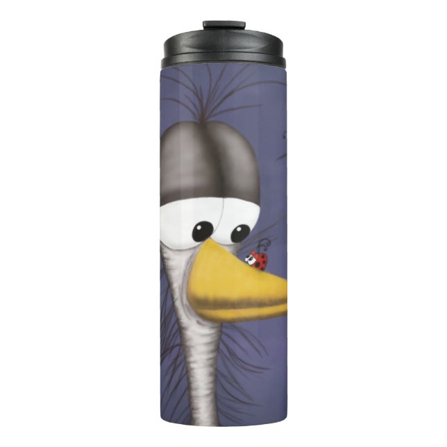 Funny Egret Cartoon Thermal Tumbler (Front)