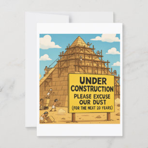 Funny Egyptian Construction   Pyramids Under Dust Postcard
