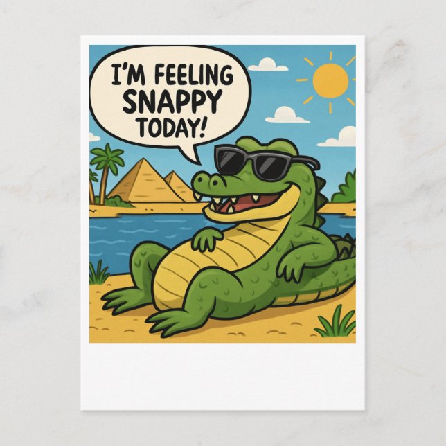 Funny Egyptian Crocodile | Snappy Nile Card (Front)