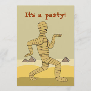 Funny Egyptian Mummy Halloween Party Invitations