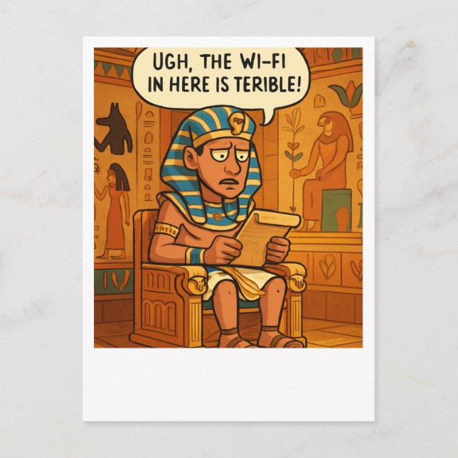 Funny Egyptian Wi-Fi Humour Postcard (Front)