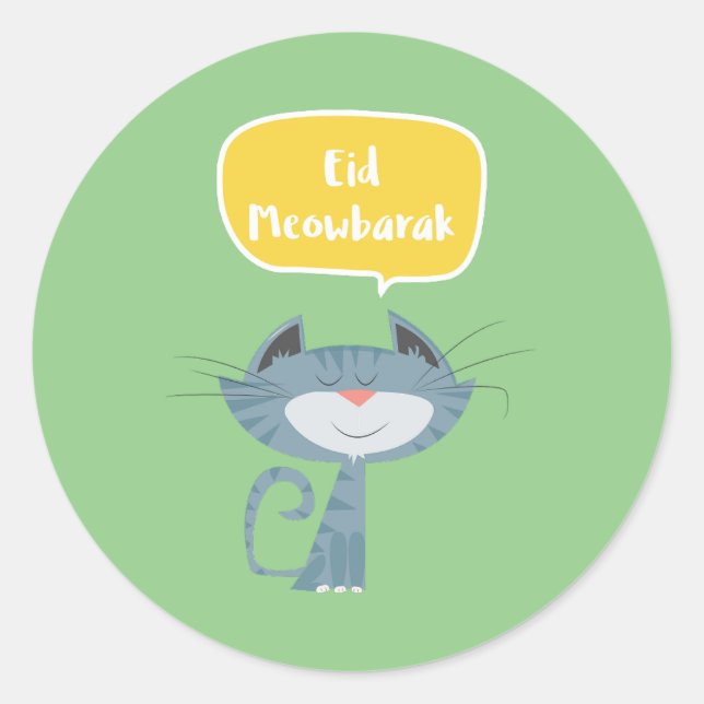 Funny Eid Mubarak Classic Round Sticker (Front)