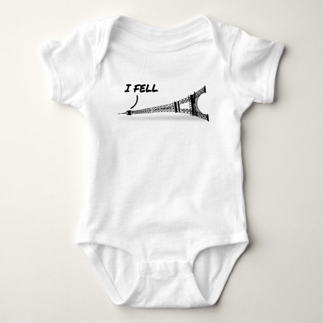 Funny Eiffel Tower Pun Baby Bodysuit (Front)