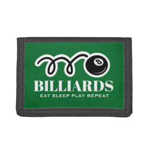 Funny eight ball Trifold Wallet for billiards fan