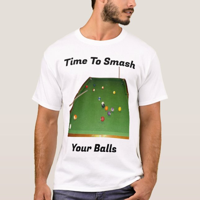 Funny Eightball Smashing Balls, Tshirt (Front)