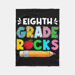 Funny Eighth Grade Rocks Students First Day Of Sch Fleece Blanket