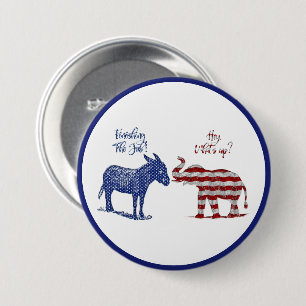 Funny Elections Theme Pro Democrats Biden 2024 7.5 Cm Round Badge