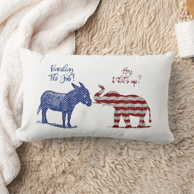 Funny Elections Theme Pro Democrats Biden 2024 Lumbar Cushion (Blanket)