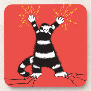 Funny Electric Cat Character High Voltage Coaster