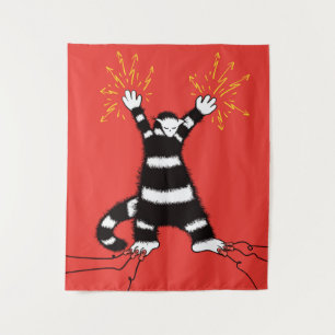 Funny Electric Cat Character High Voltage Tapestry
