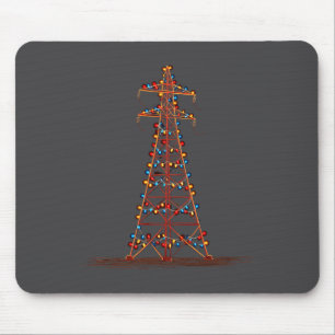 Funny Electric Pylon Christmas Graphics Lights Lov Mouse Mat