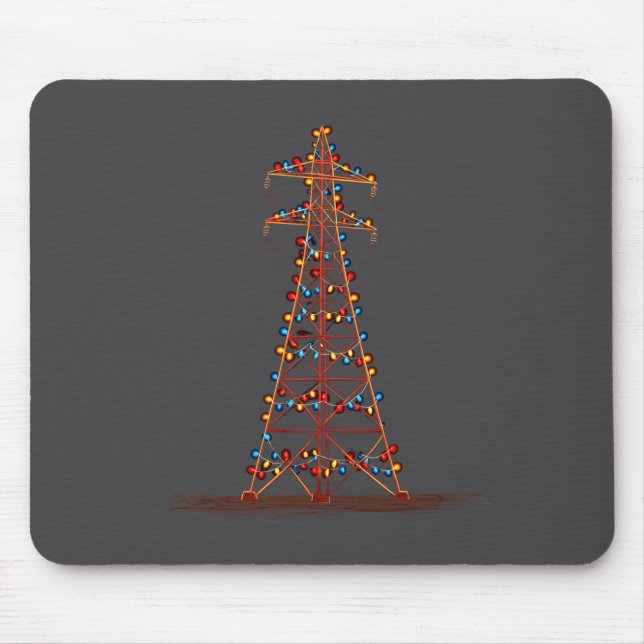 Funny Electric Pylon Christmas Graphics Lights Lov Mouse Mat (Front)
