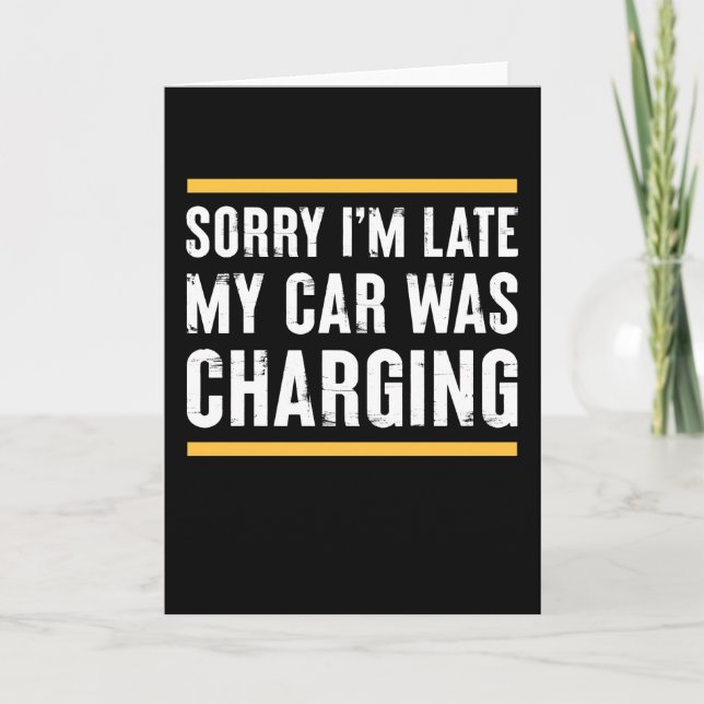 Funny Electric Vehicle EV Car Gift for Men & Women Card (Front)