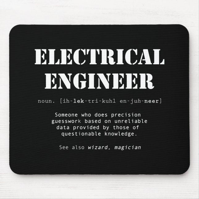 Funny Electrical Engineer Definition Gift Mouse Mat (Front)