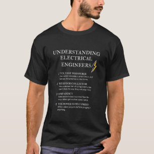 Funny Electrical Engineer Definitions - Black T-Shirt