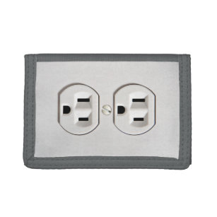 Funny Electrical Outlet Plugs Tri-fold Wallet