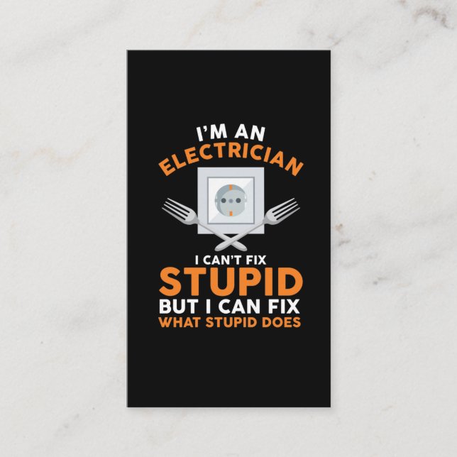 Funny Electrician Advice Craftsman Expert Humour Business Card (Front)