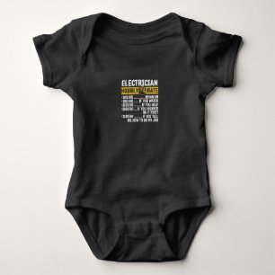 Funny Electrician Apparel, Hourly Rate Men Baby Bodysuit