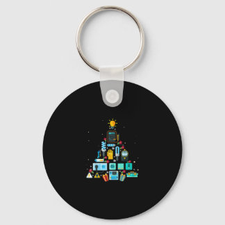 Funny Electrician Christmas Tree Key Ring