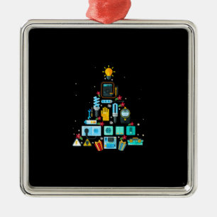 Funny Electrician Christmas Tree Metal Tree Decoration