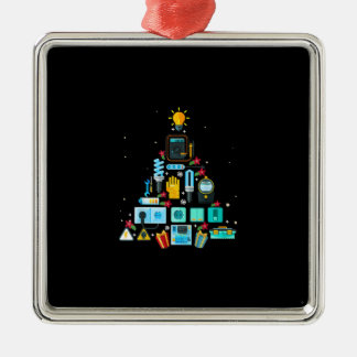 Funny Electrician Christmas Tree Metal Tree Decoration
