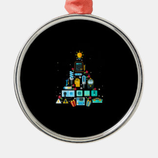 Funny Electrician Christmas Tree Metal Tree Decoration