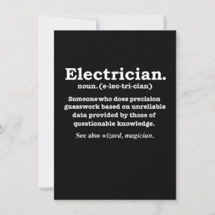 Funny Electrician Definition Gift Graduation Card