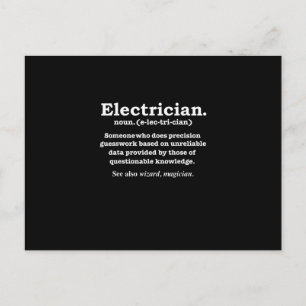 Funny Electrician Definition Gift Graduation Postcard