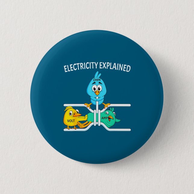 Funny Electrician For Men Women Electricity Engine 6 Cm Round Badge (Front)