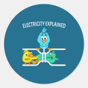 Funny Electrician For Men Women Electricity Engine Classic Round Sticker