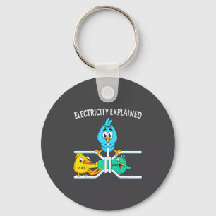 Funny Electrician For Men Women Electricity Engine Key Ring