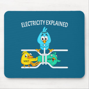 Funny Electrician For Men Women Electricity Engine Mouse Mat
