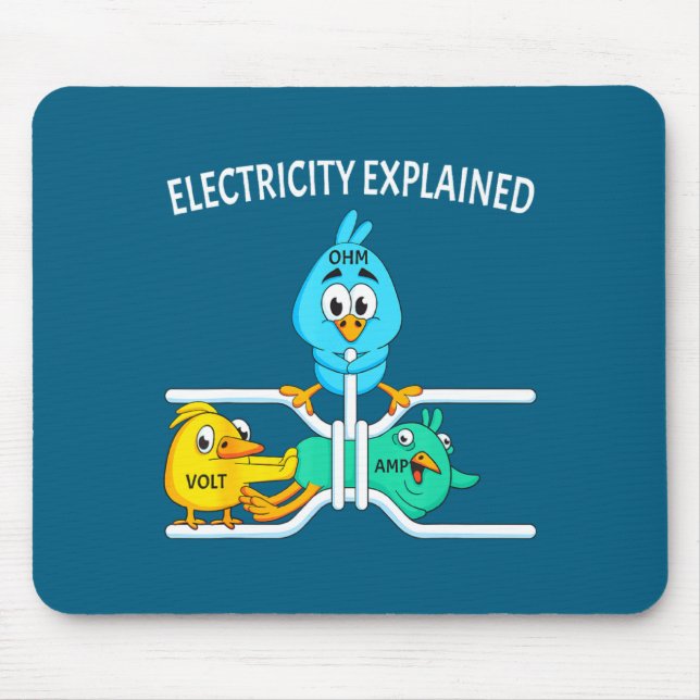 Funny Electrician For Men Women Electricity Engine Mouse Mat (Front)