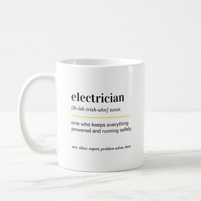 Funny Electrician Gift Coffee Mug (Left)